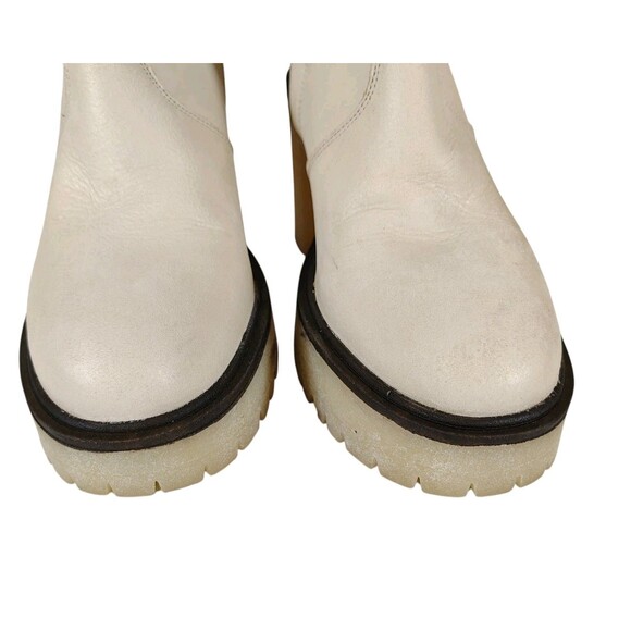 Free People James Chelsea Ankle Boots White Chunky Heel Platform Lug 37.5 US 7.5 - Picture 8 of 13